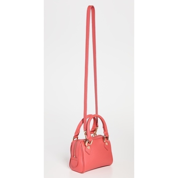 By Far Bag Dora Leather Tote Pebbled Shoulder-Strap Cowhide Miniature Coral NWT - Picture 11 of 11
